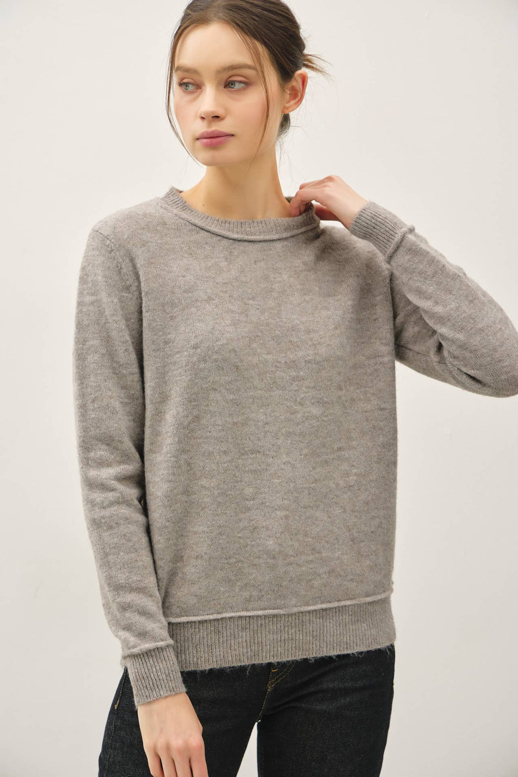 Heather Smoke Pullover Sweater