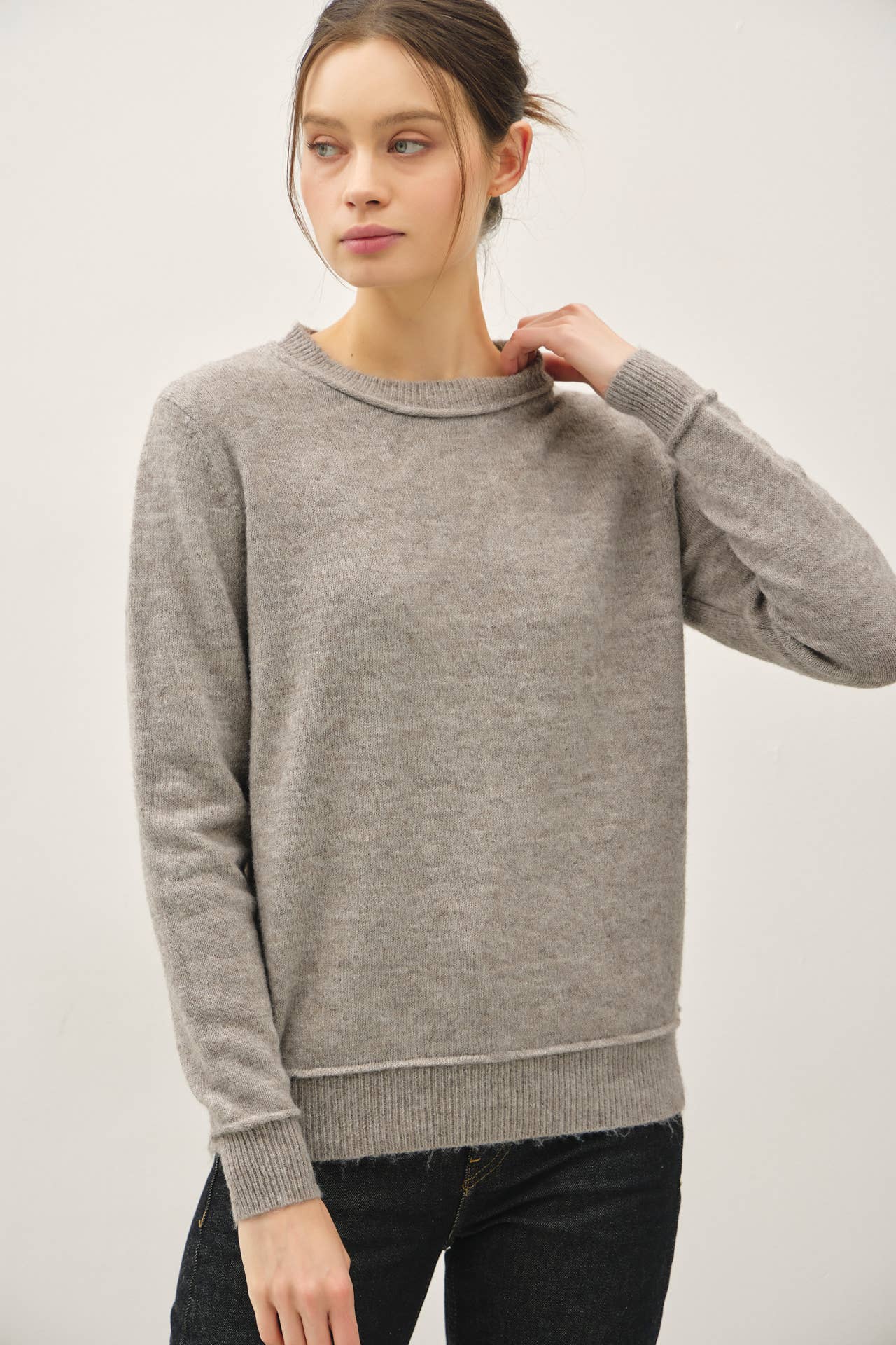 Heather Smoke Pullover Sweater