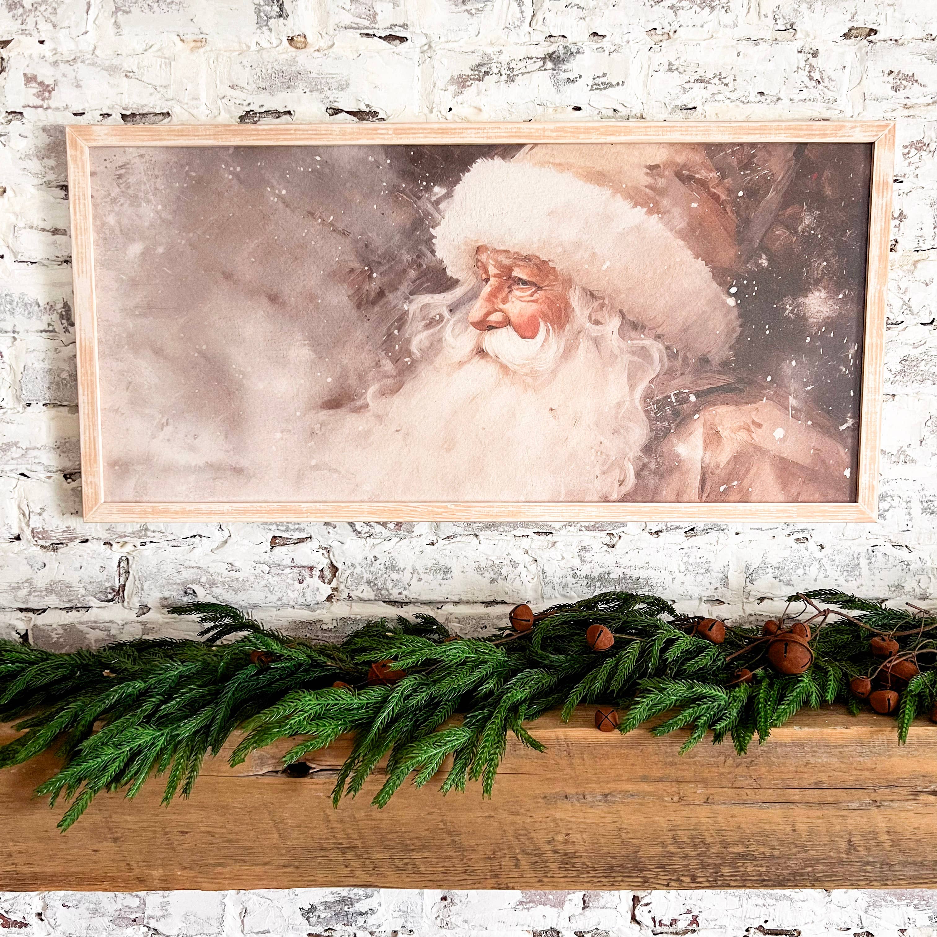 Vintage Neutral Santa Print