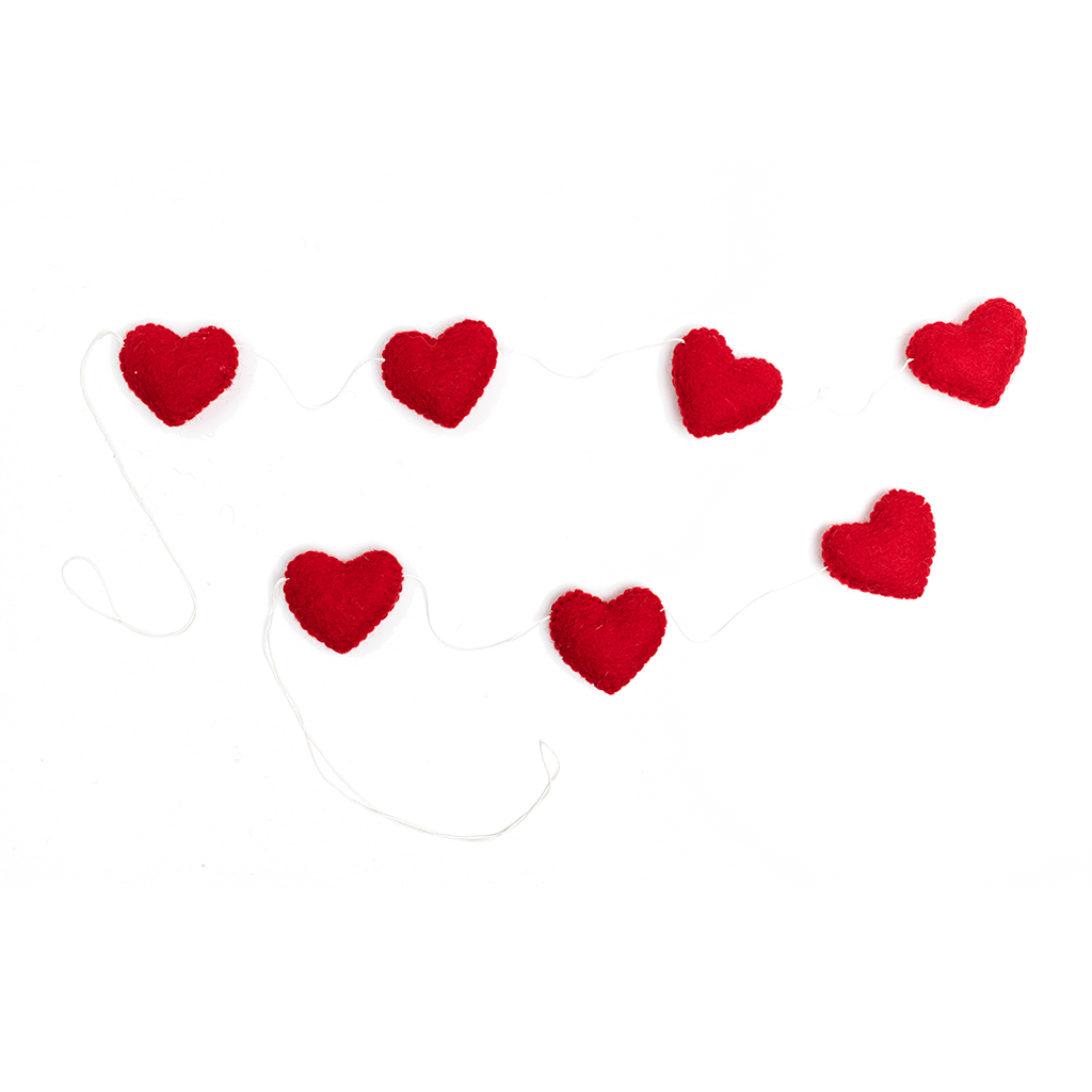 Felt Red Heart Garland