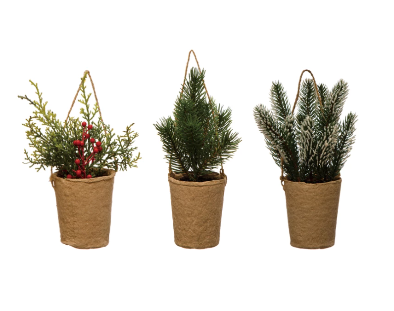 Christmas Greenery + Paper Pot