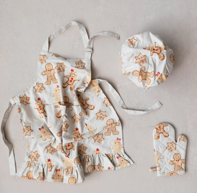 Kids Gingerbread Apron Set