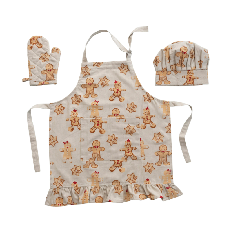 Kids Gingerbread Apron Set
