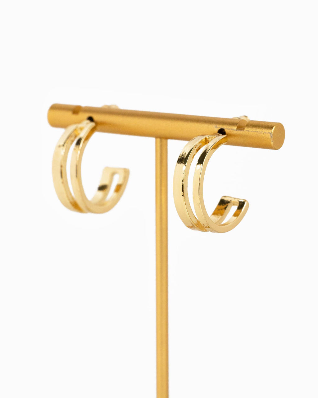 Textured Double Gold Huggie Hoop Set