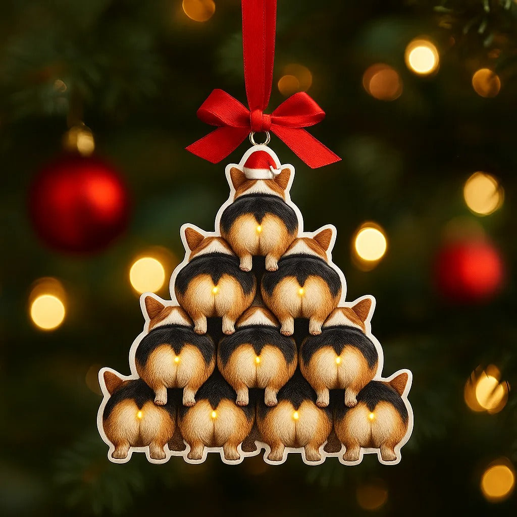 Funny Dog Butt Christmas Decoration