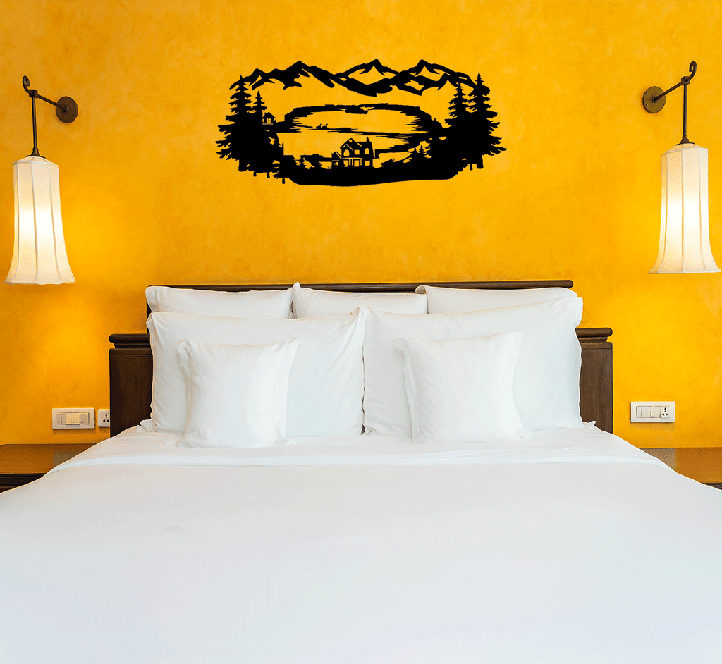 Mountain Lake View - Metal Wall Art