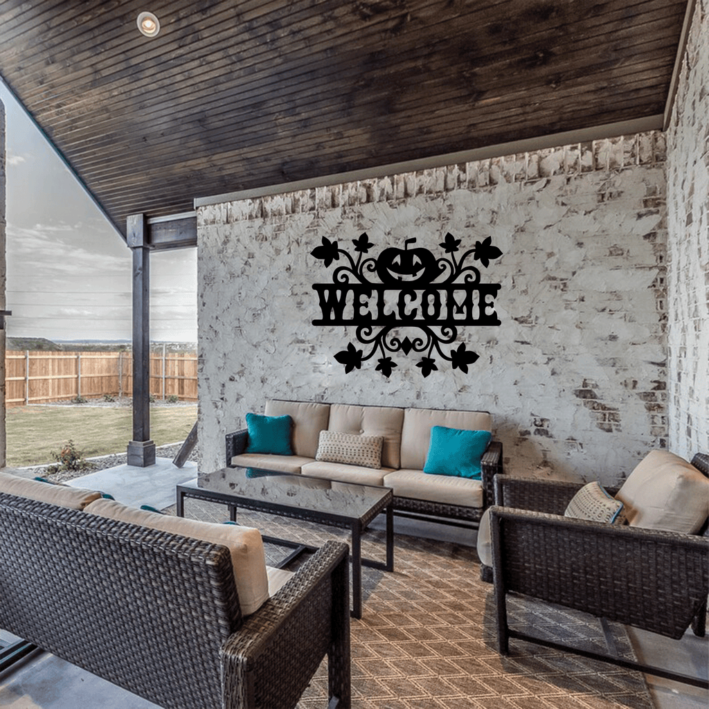 Welcome Halloween Metal Wall Art