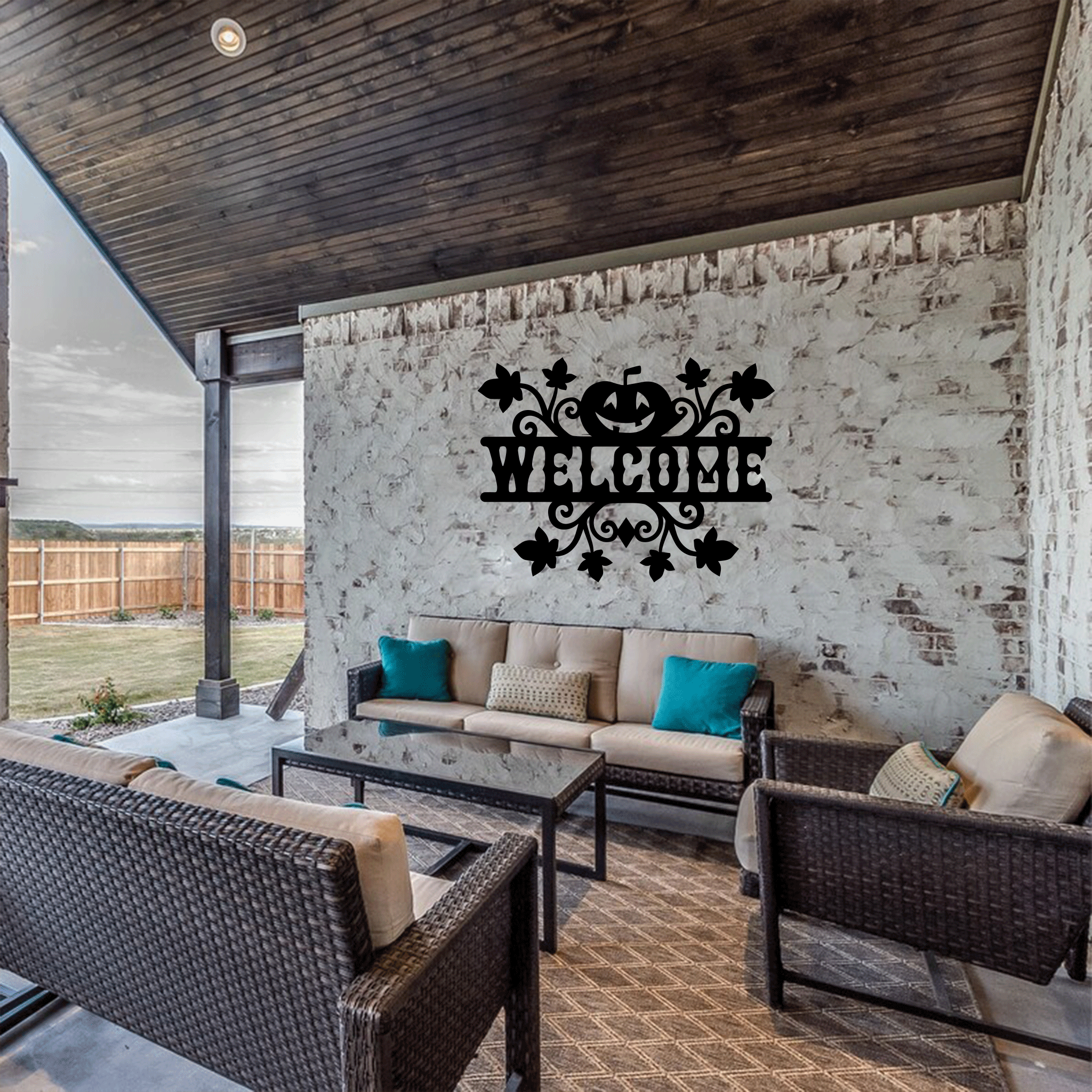 Welcome Halloween Metal Wall Art