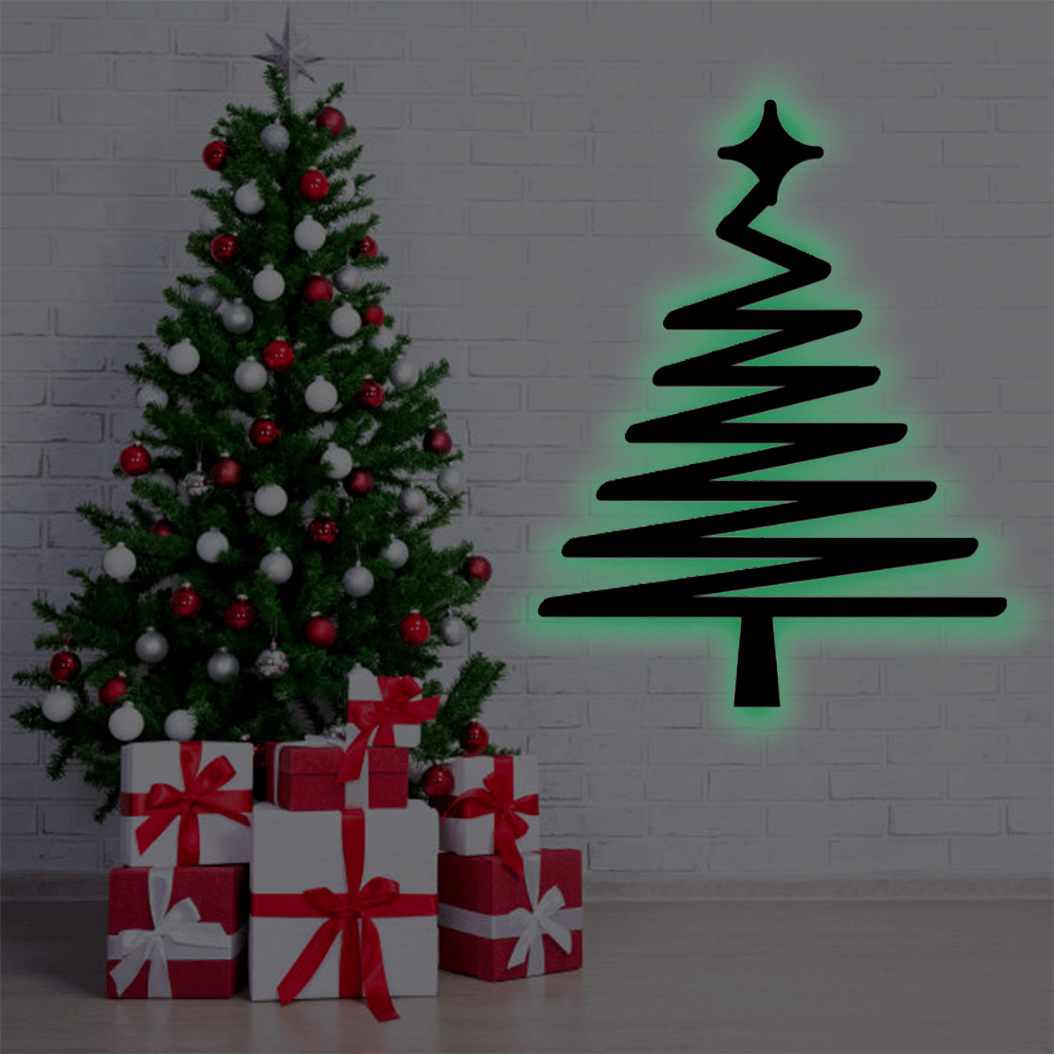 Abstract Christmas Tree - Metal Wall Art