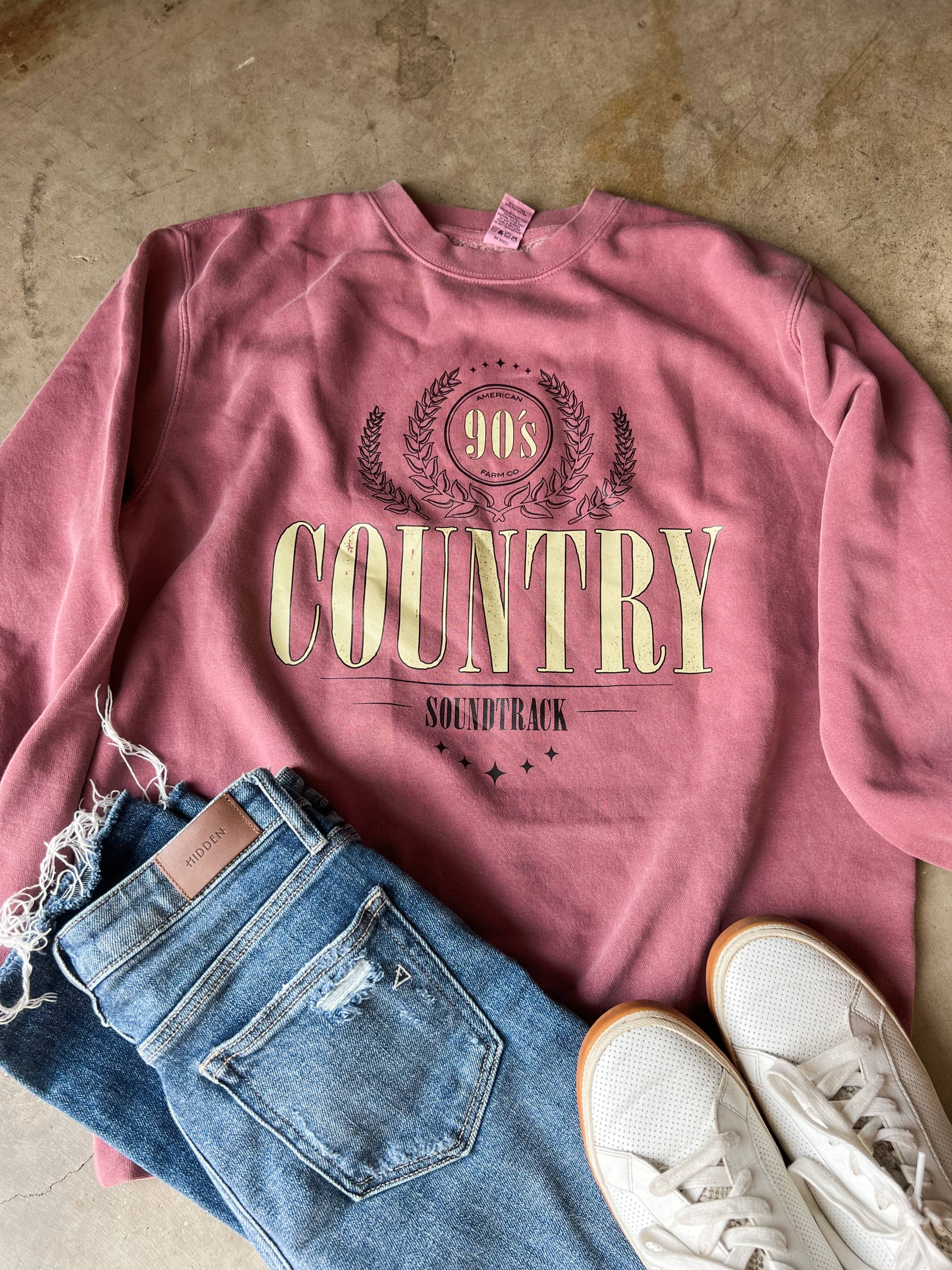 Graphic Western '90s Country Soundtrack' Crewneck
