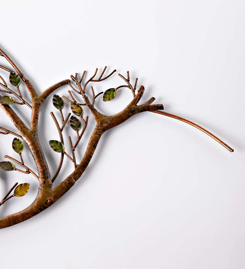 Hummingbird with Branches Metal Wall Art
