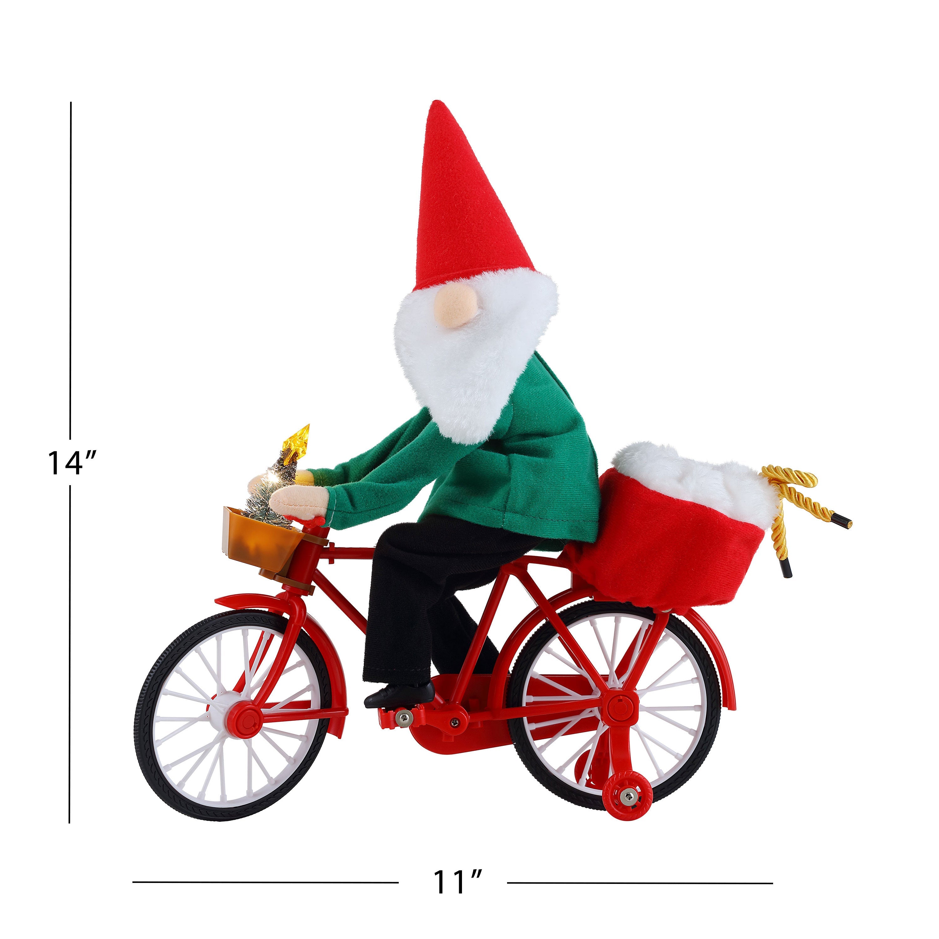 11 in. Animated Cycling Gnome