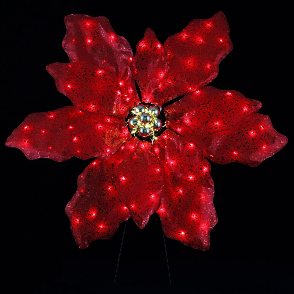 35 in. Outdoor Twinkling LED Poinsettia