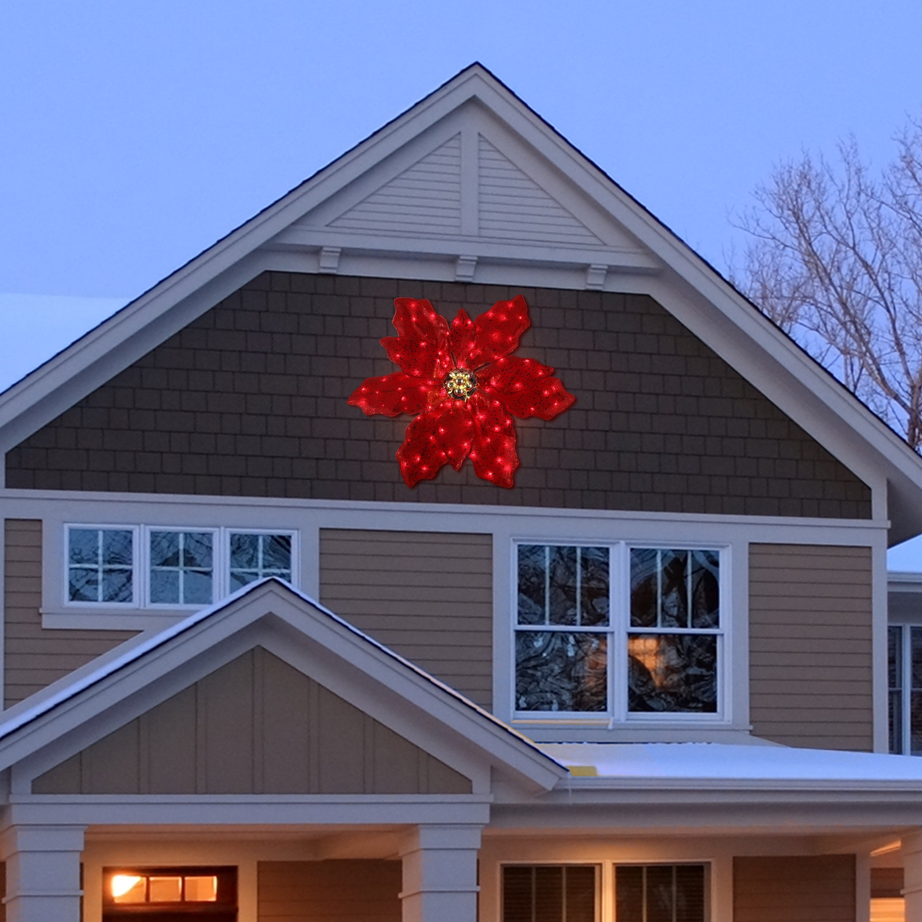 35 in. Outdoor Twinkling LED Poinsettia