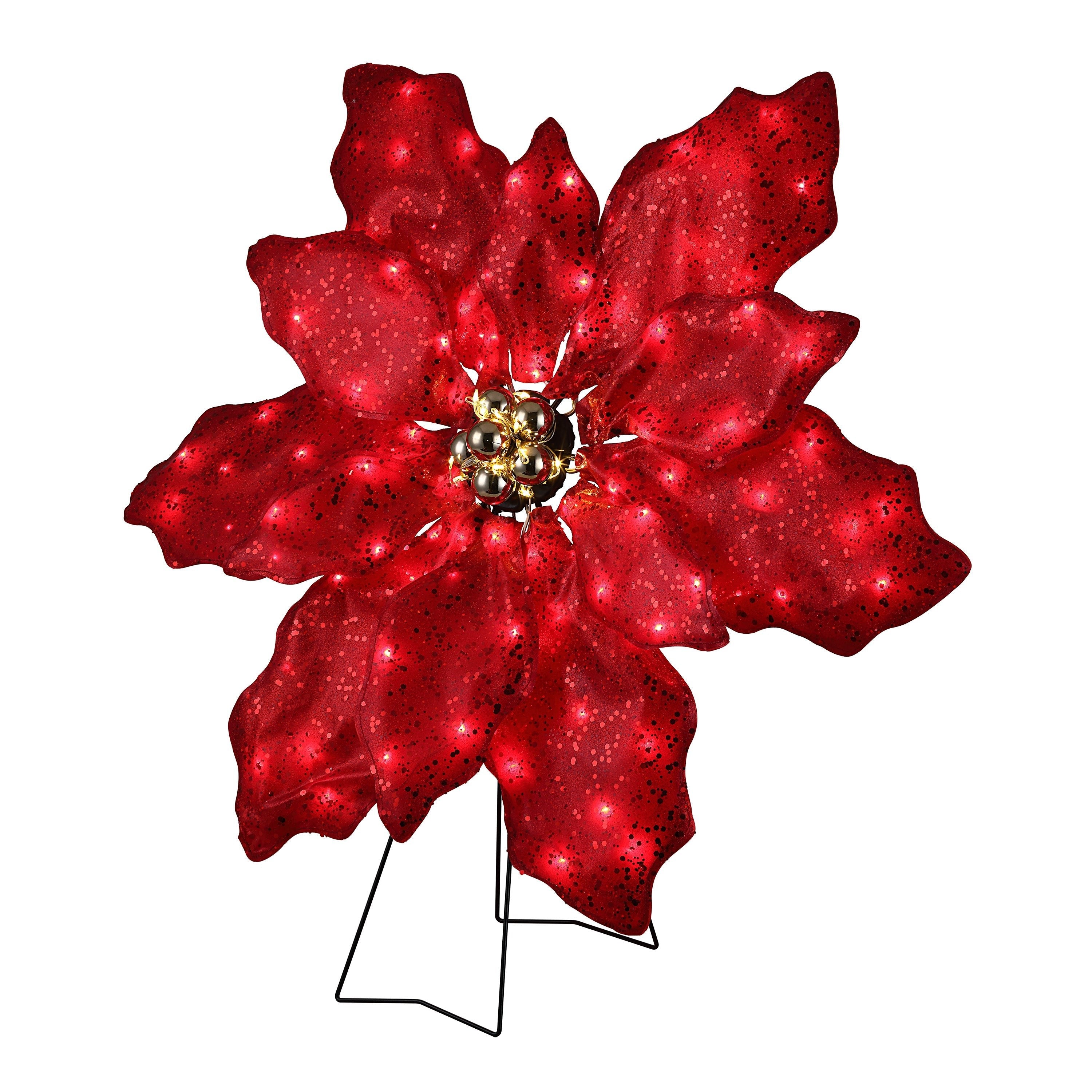 35 in. Outdoor Twinkling LED Poinsettia