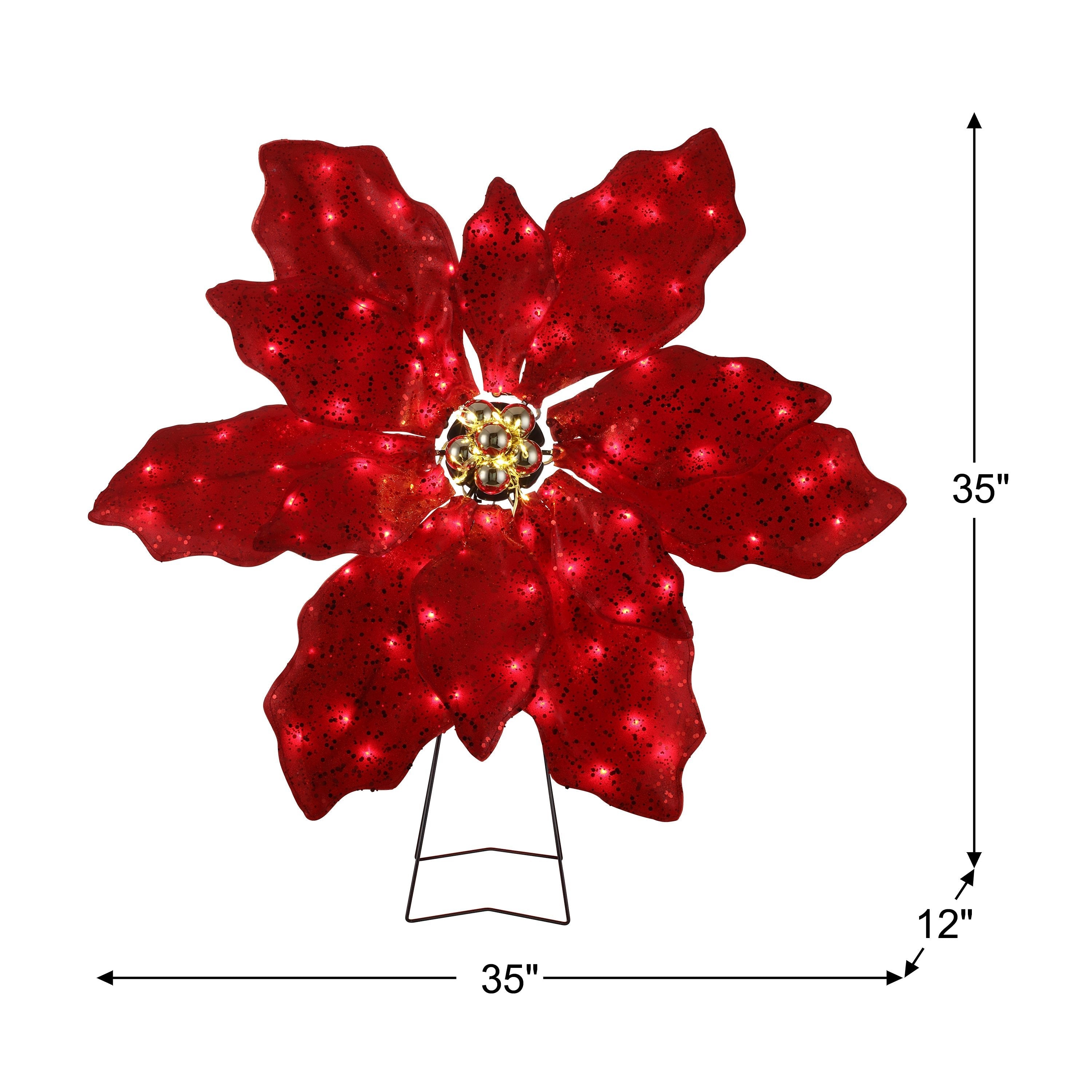 35 in. Outdoor Twinkling LED Poinsettia
