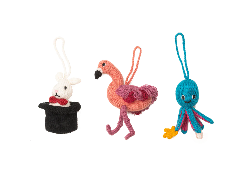 Party Animal Knit Ornaments