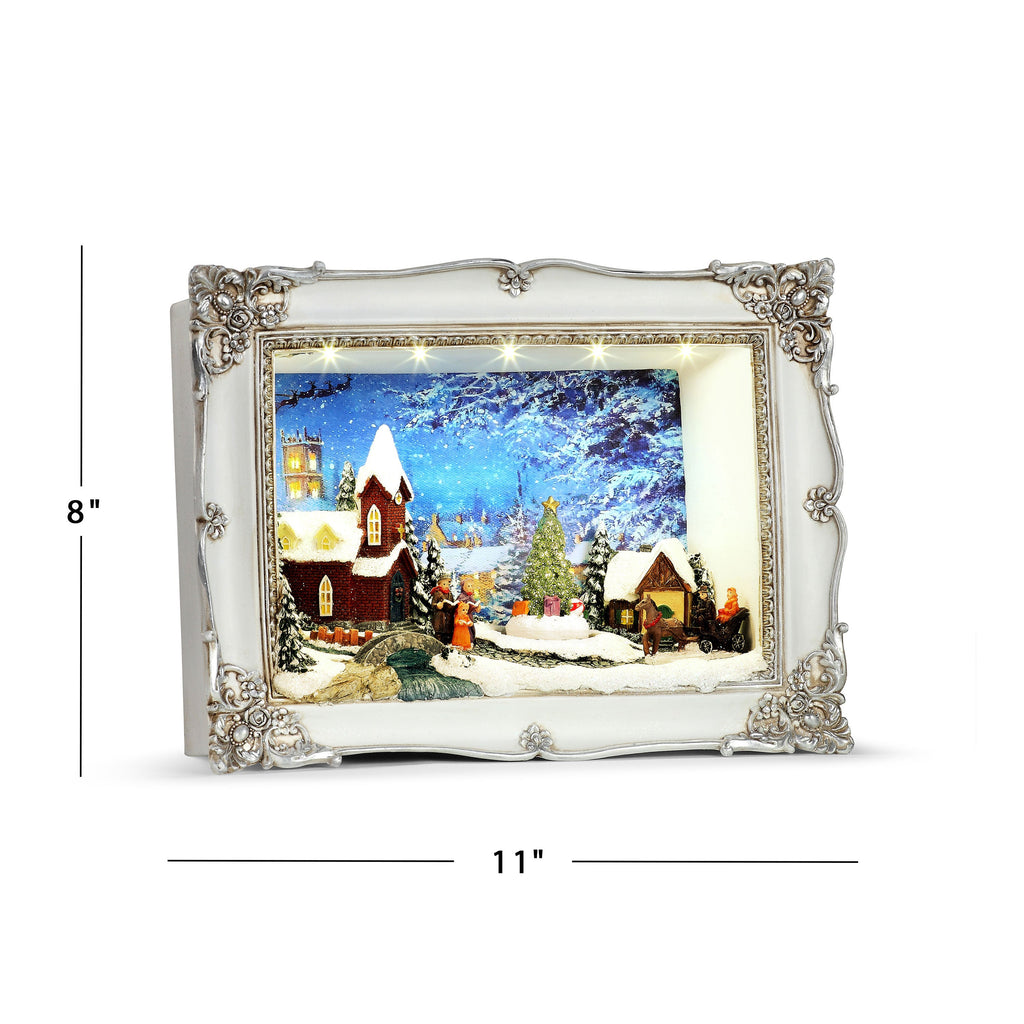 11 in. Animated Shadow Box - Church