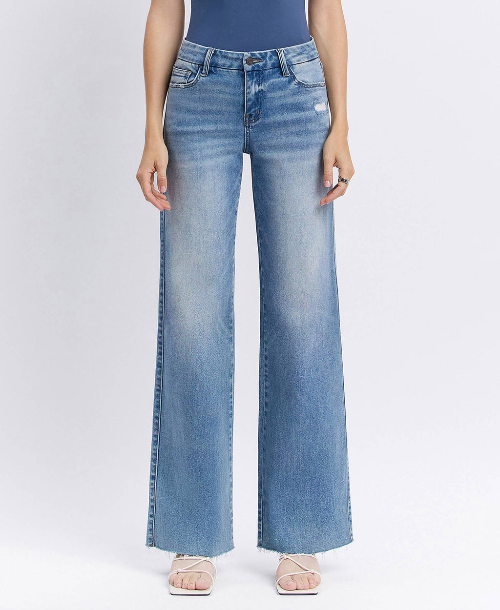Olivia Raw Hem Wide Jeans