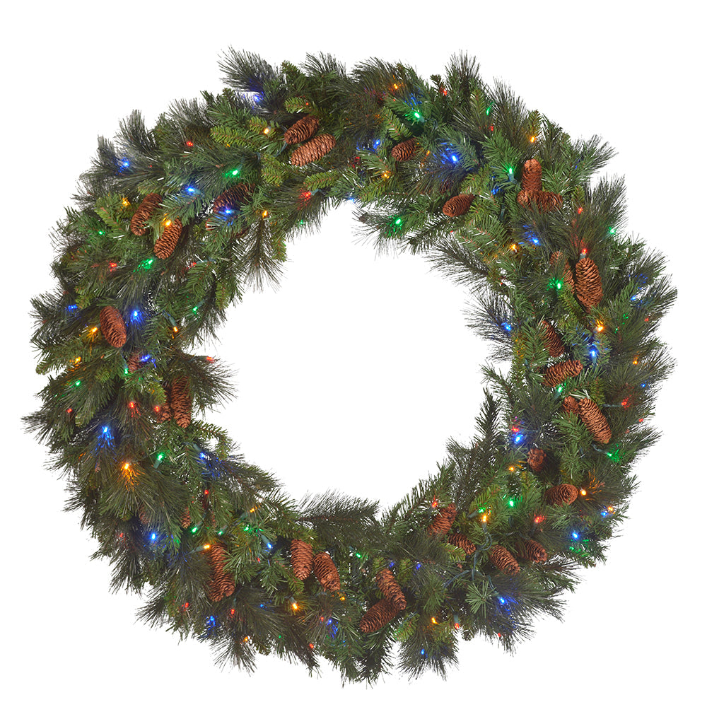 36" Mixed Noble Wreath with concave LED lights