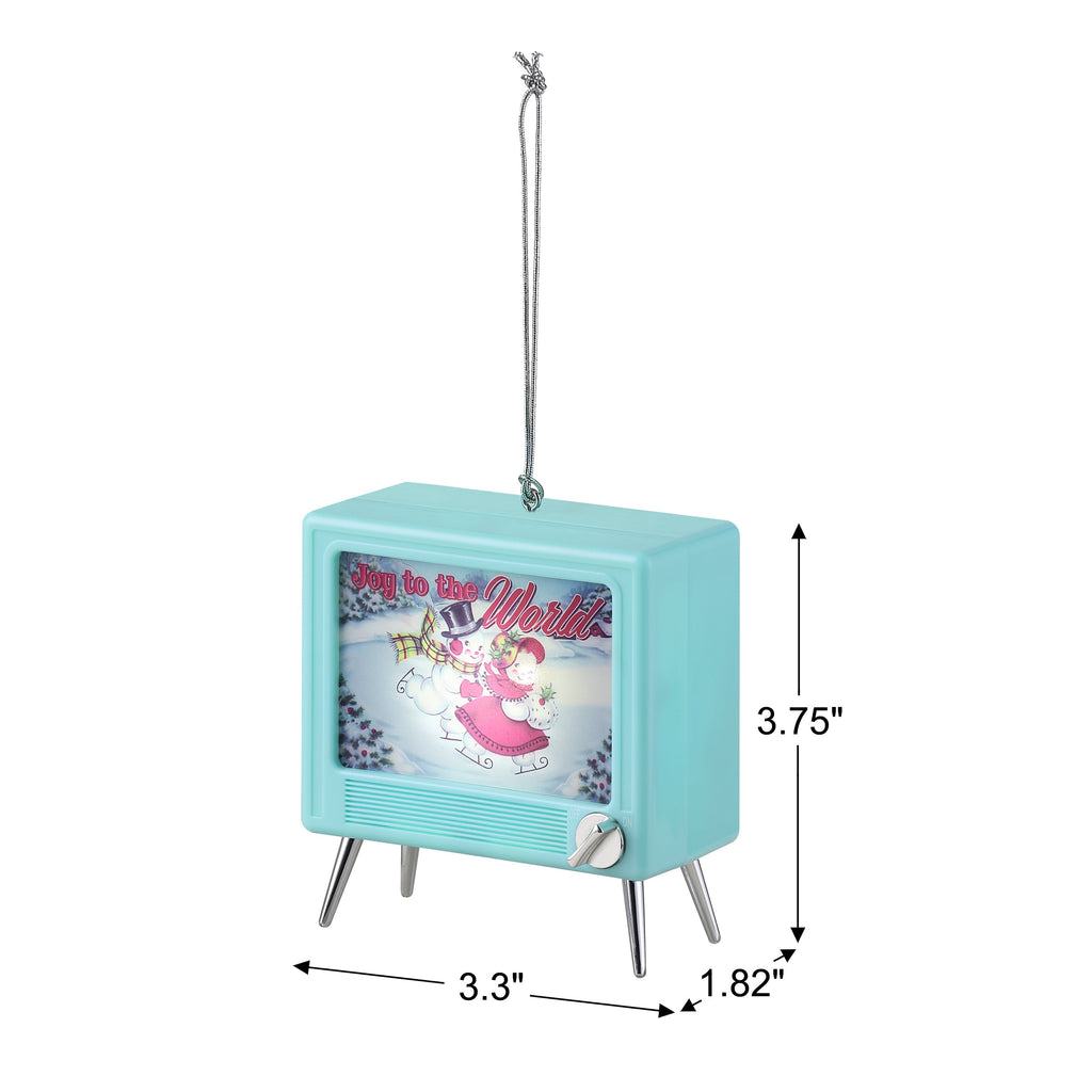 3 in. Musical LED TV Ornament - Teal