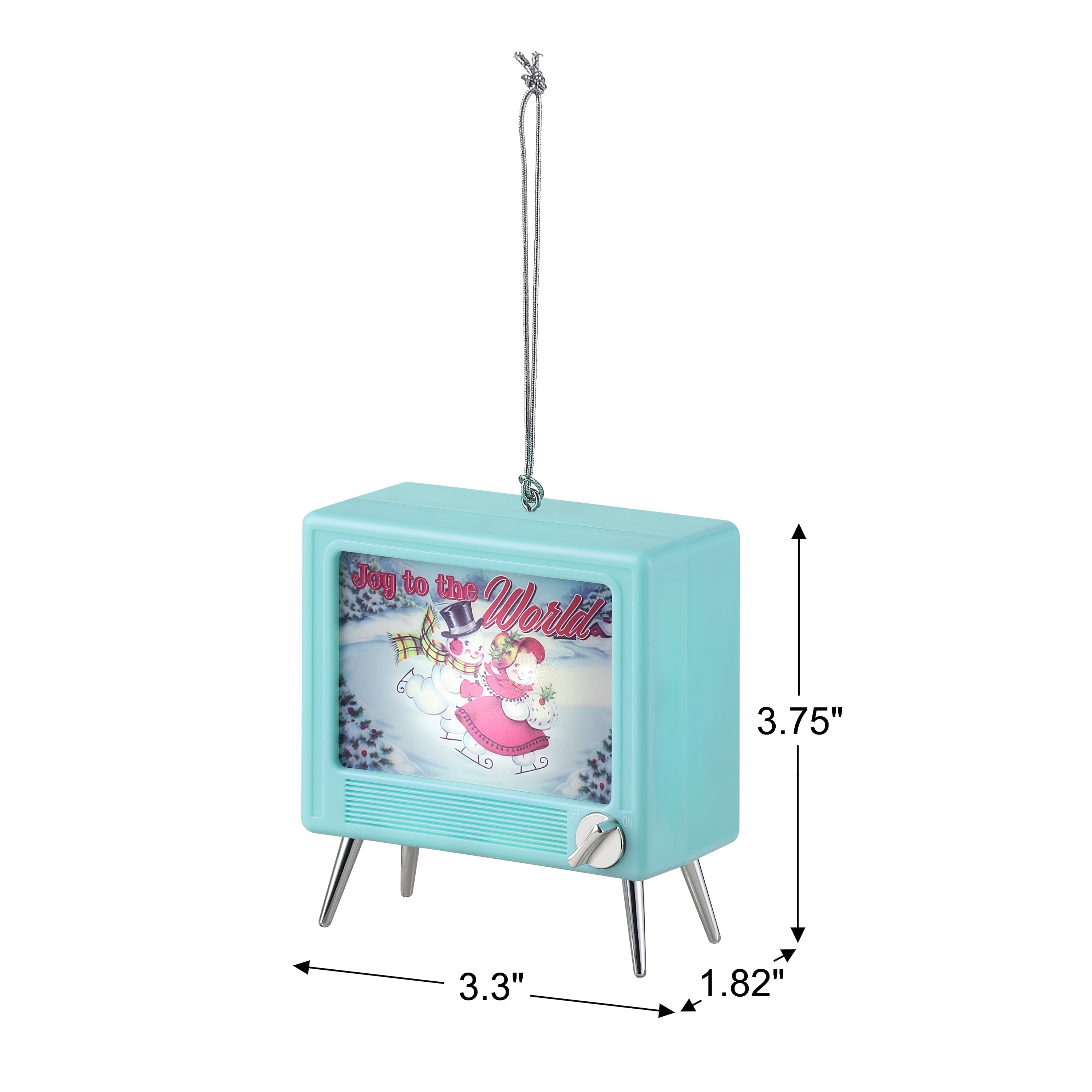3 in. Musical LED TV Ornament - Teal