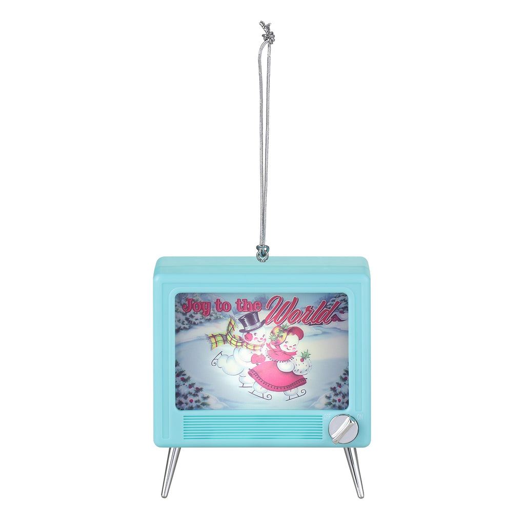 3 in. Musical LED TV Ornament - Teal