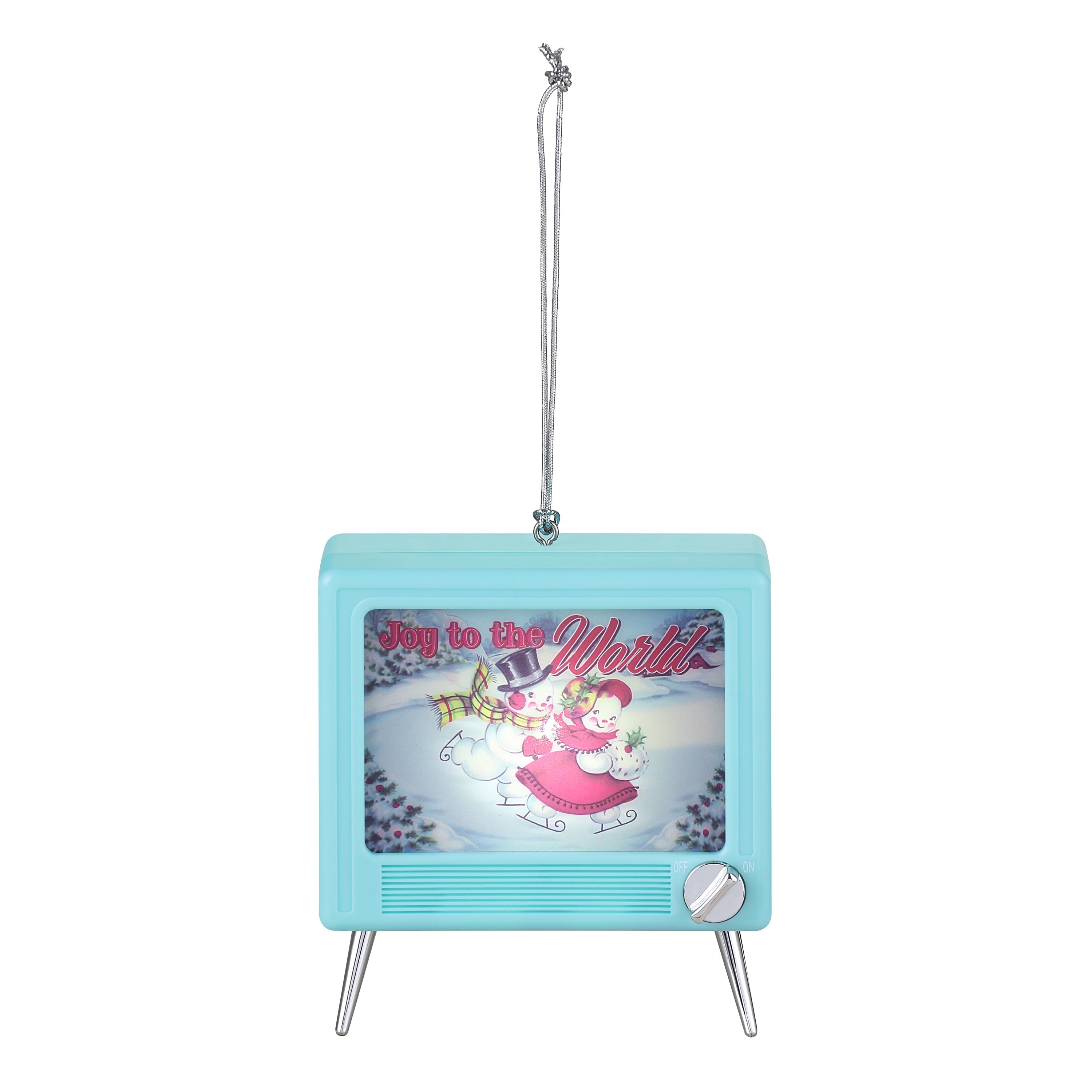 3 in. Musical LED TV Ornament - Teal