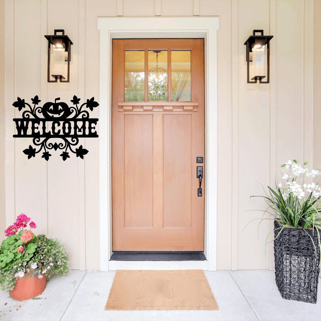 Welcome Halloween Metal Wall Art