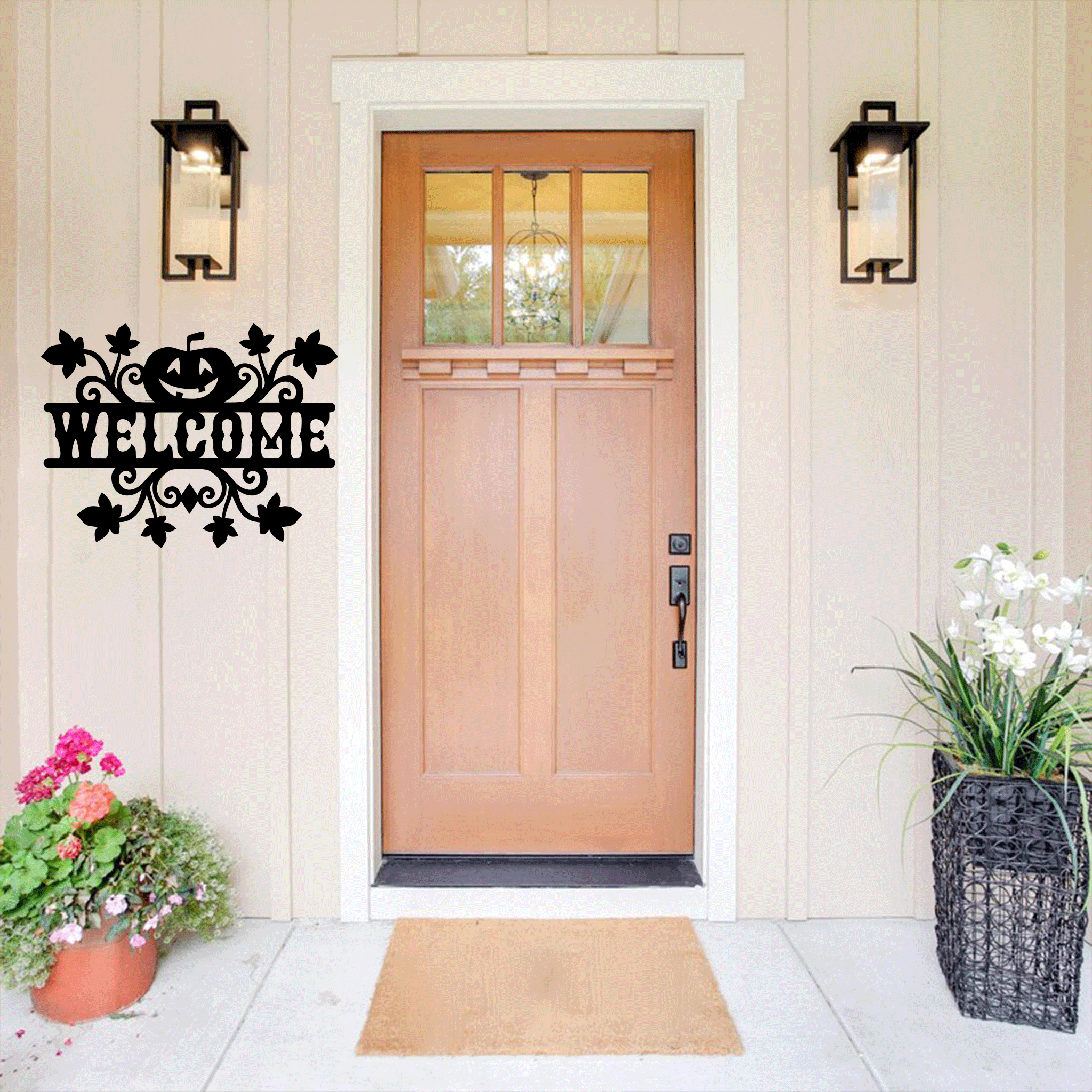 Welcome Halloween Metal Wall Art