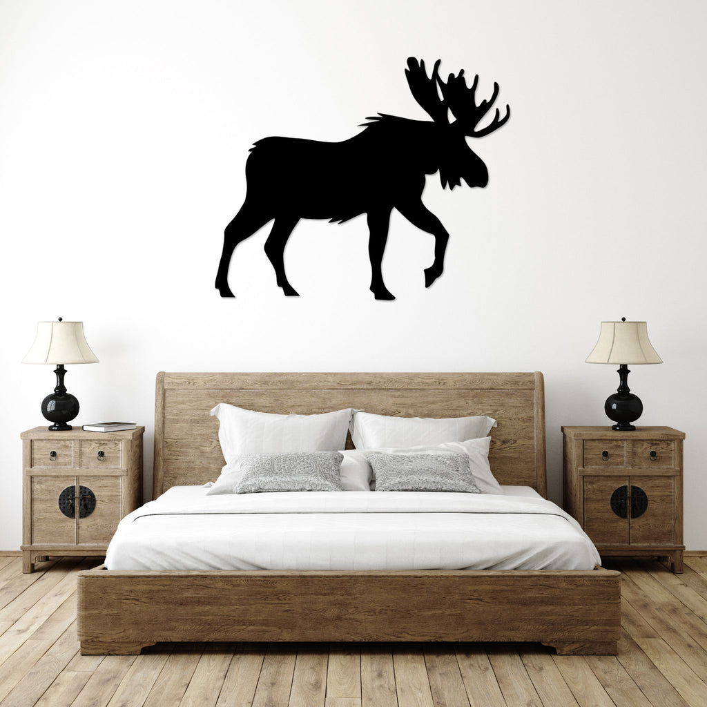 Crossing Moose - Metal Wall Art