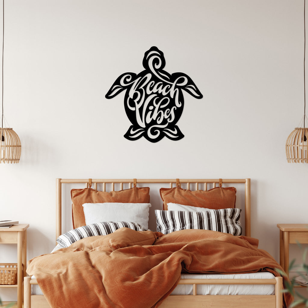 Beach Vibes Turtle - Metal Wall Art