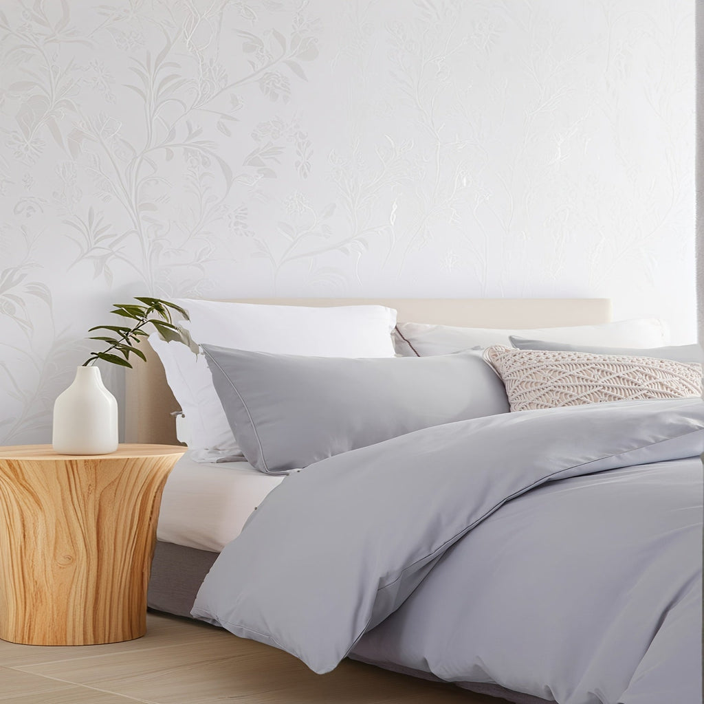 Soft Washed Microfiber Duvet Cover Set with Zipper Closure