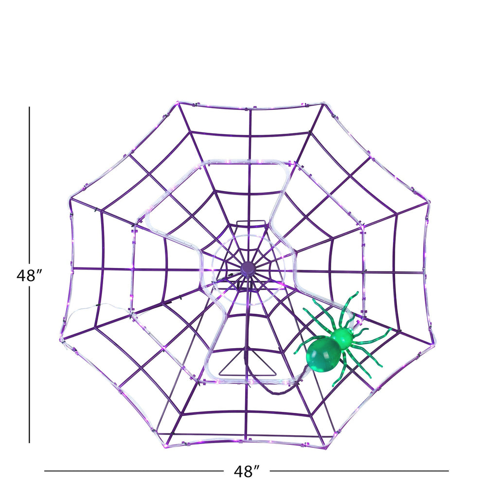 4' Outdoor Animated Spider Web - Purple