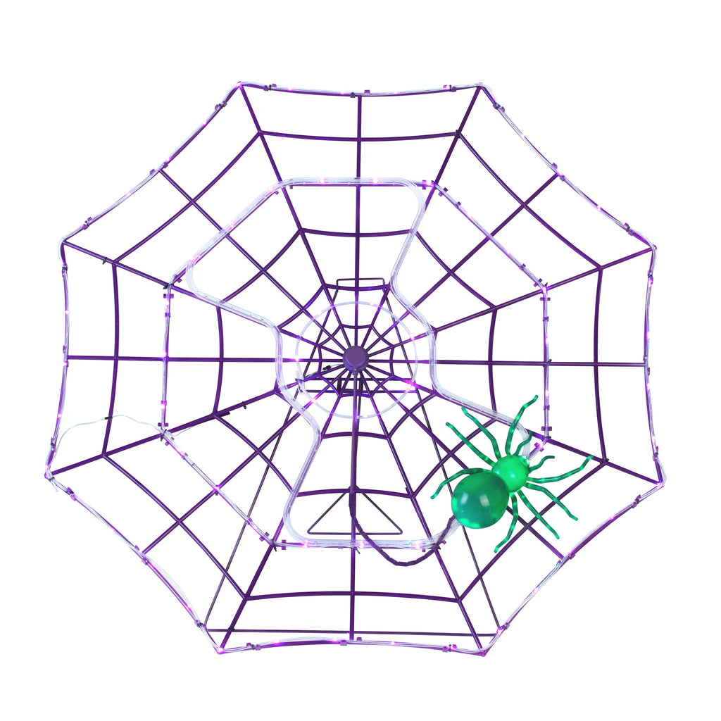 4' Outdoor Animated Spider Web - Purple