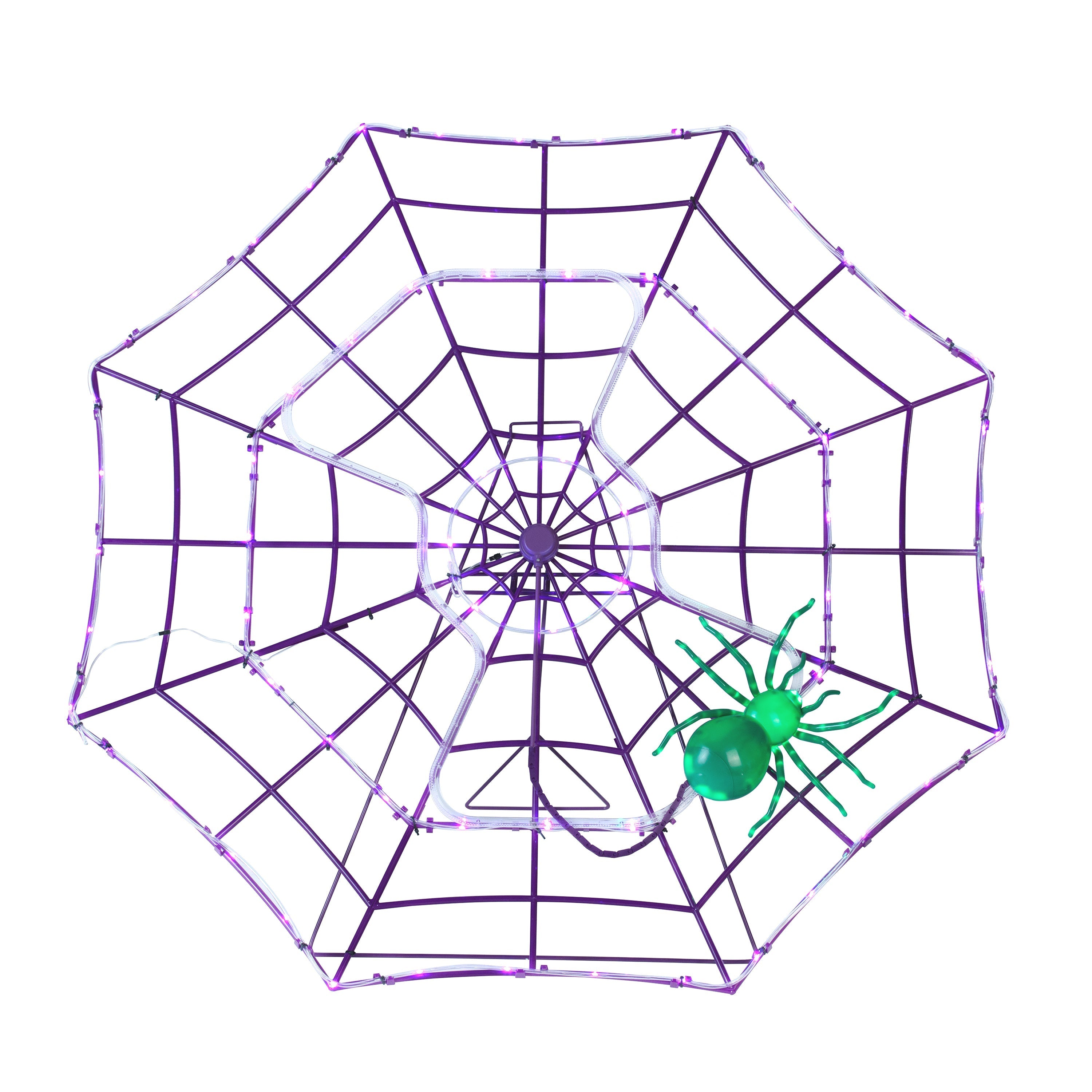 4' Outdoor Animated Spider Web - Purple