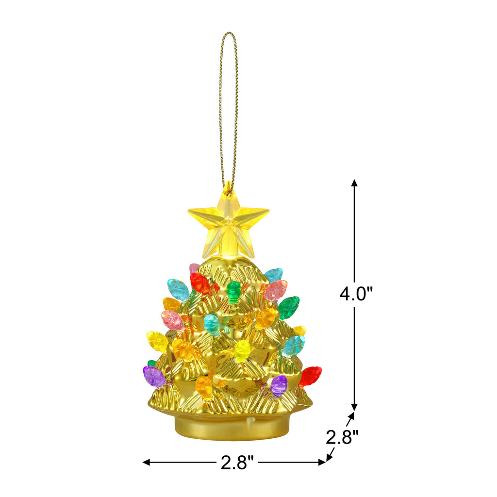 4 in. Shatterproof Ornament Tree - Gold