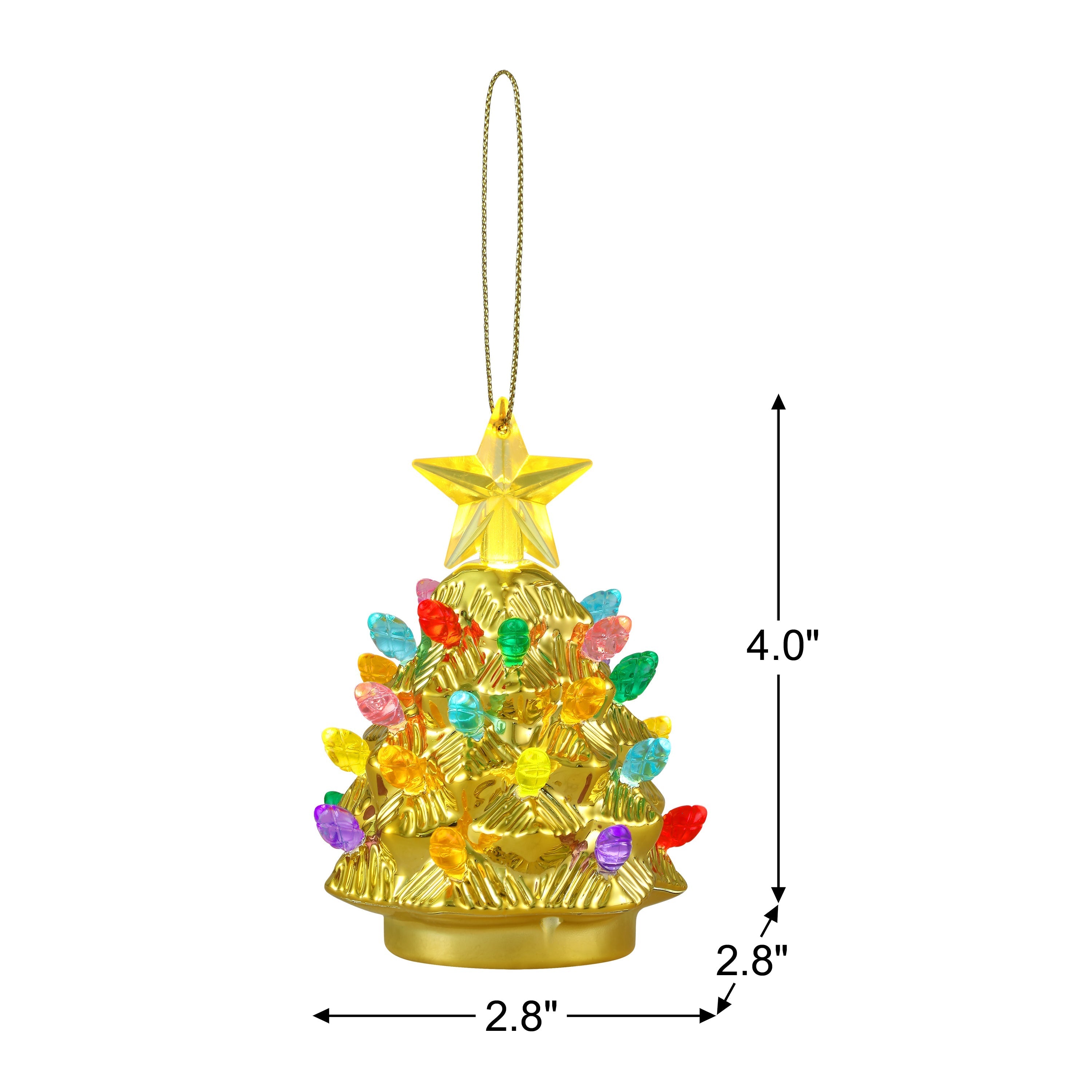 4 in. Shatterproof Ornament Tree - Gold