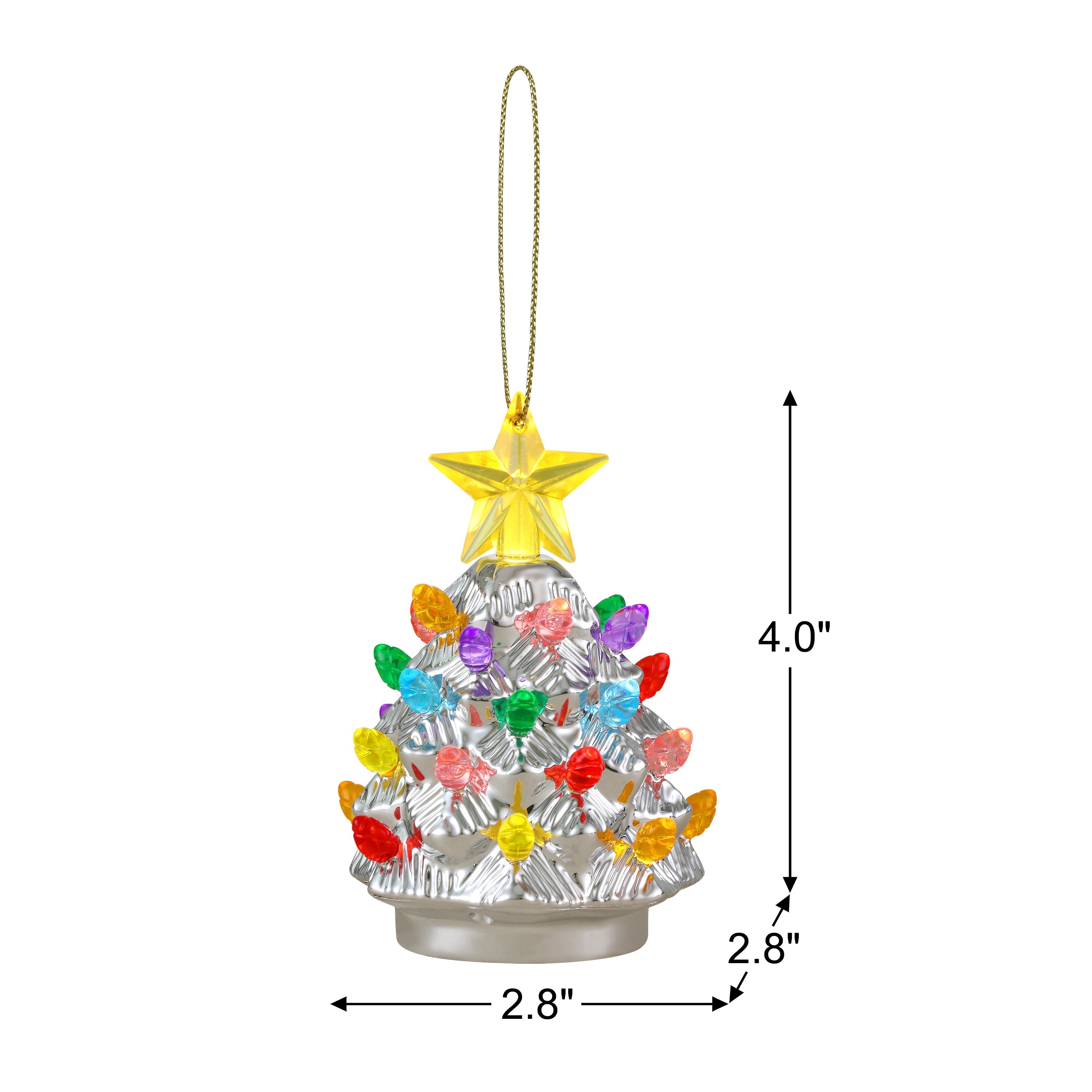 4 in. Shatterproof Ornament Tree - Silver