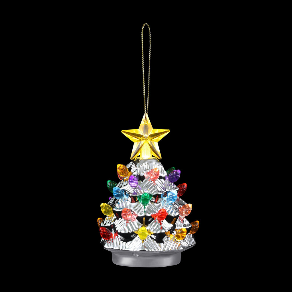 4 in. Shatterproof Ornament Tree - Silver
