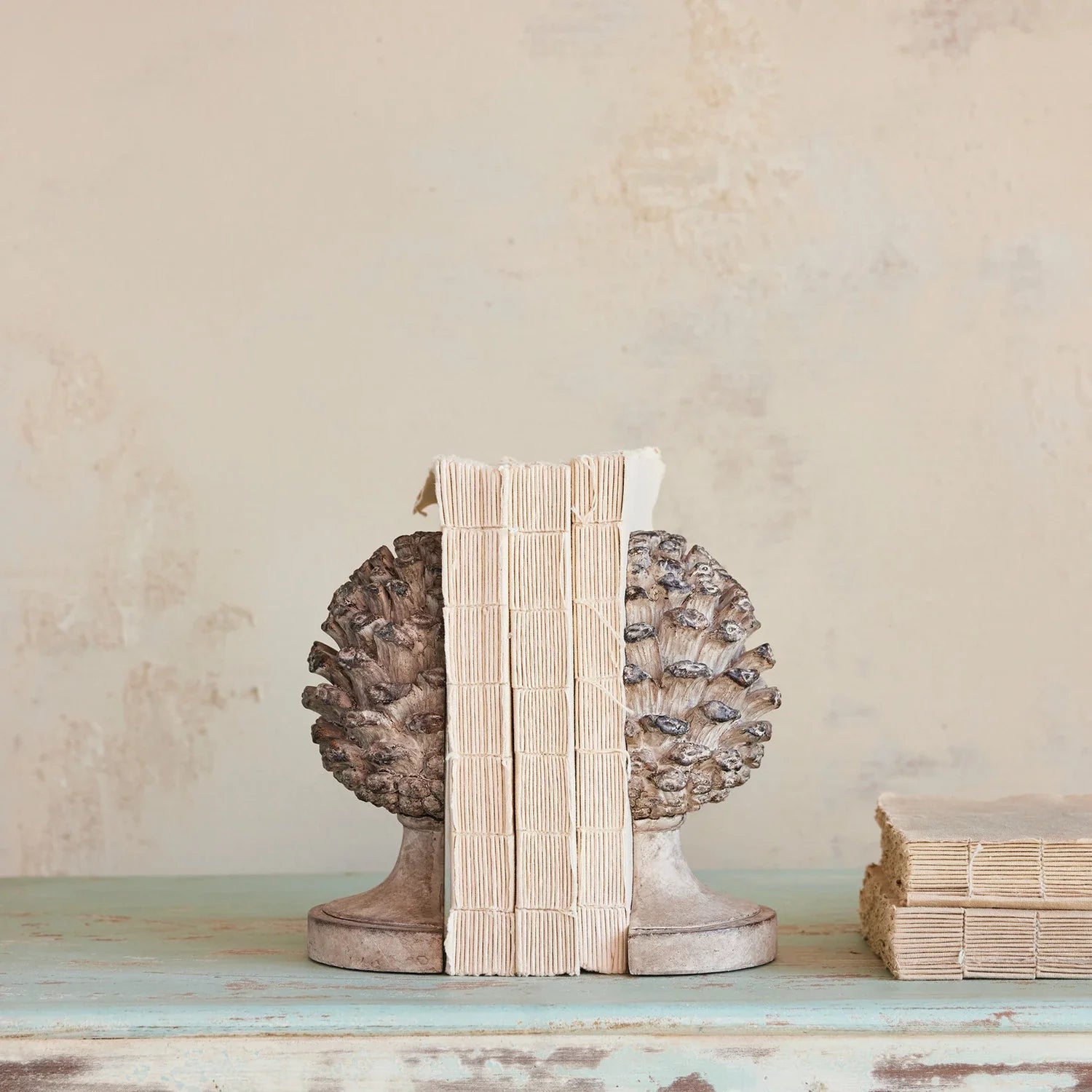 Resin Pinecone Shaped Finial Bookends
