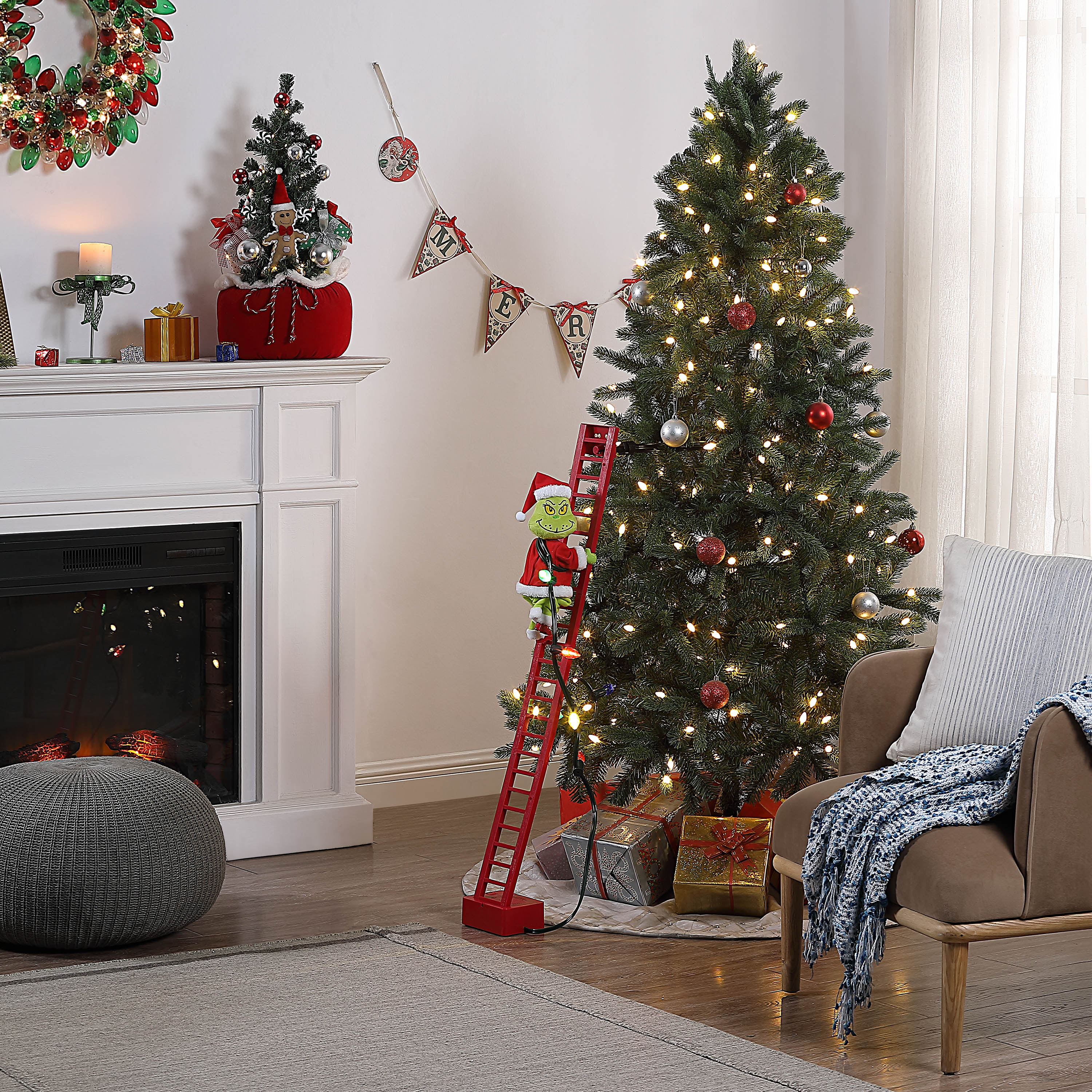 43 in. Animated Ladder Climbing Grinch