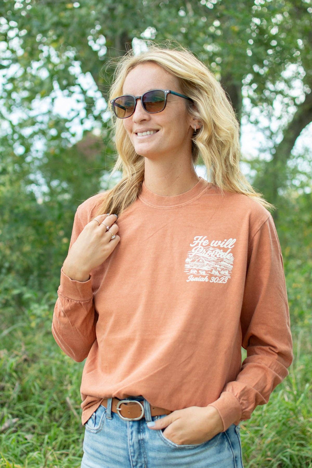 Western 'He Will Provide' Isaiah 30:23 Long Sleeve