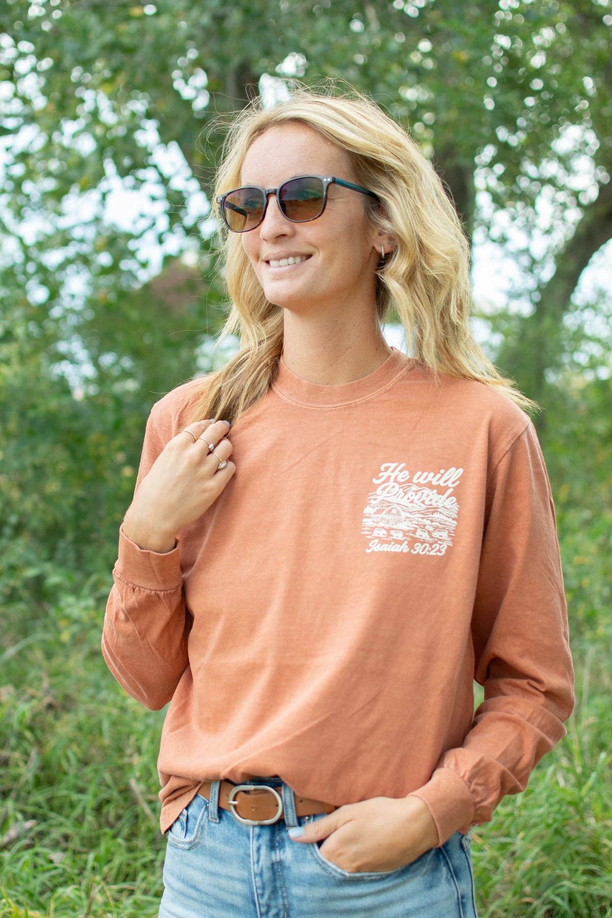 Western 'He Will Provide' Isaiah 30:23 Long Sleeve