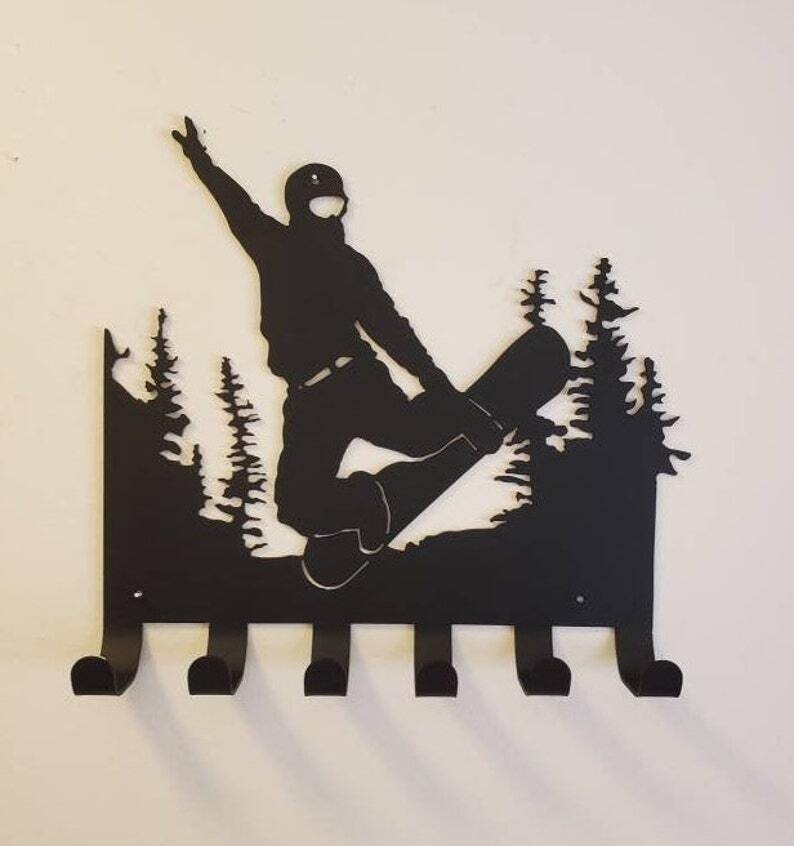 Metal ski wall decoration Skier Door Wall Art