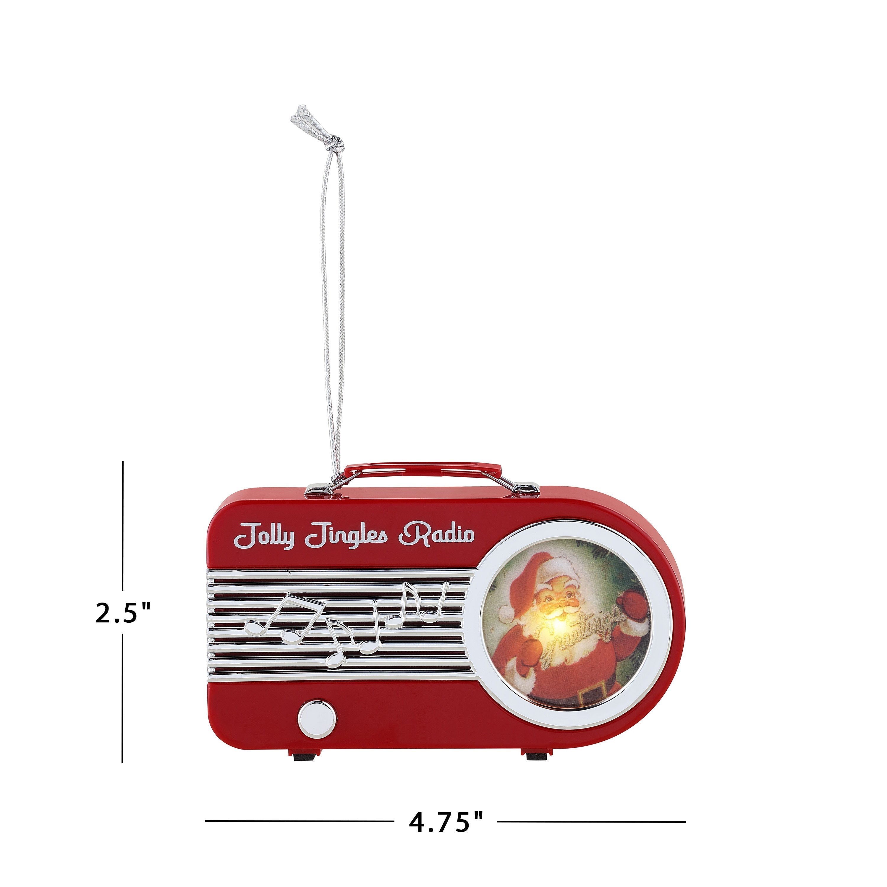 4 in. Retro Radio Ornament - Red