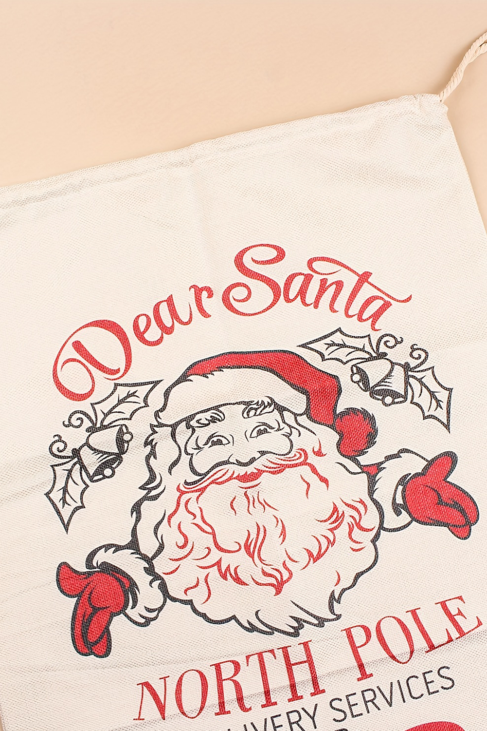 Santa Clause Closure Canvas Christmas Gift Bag