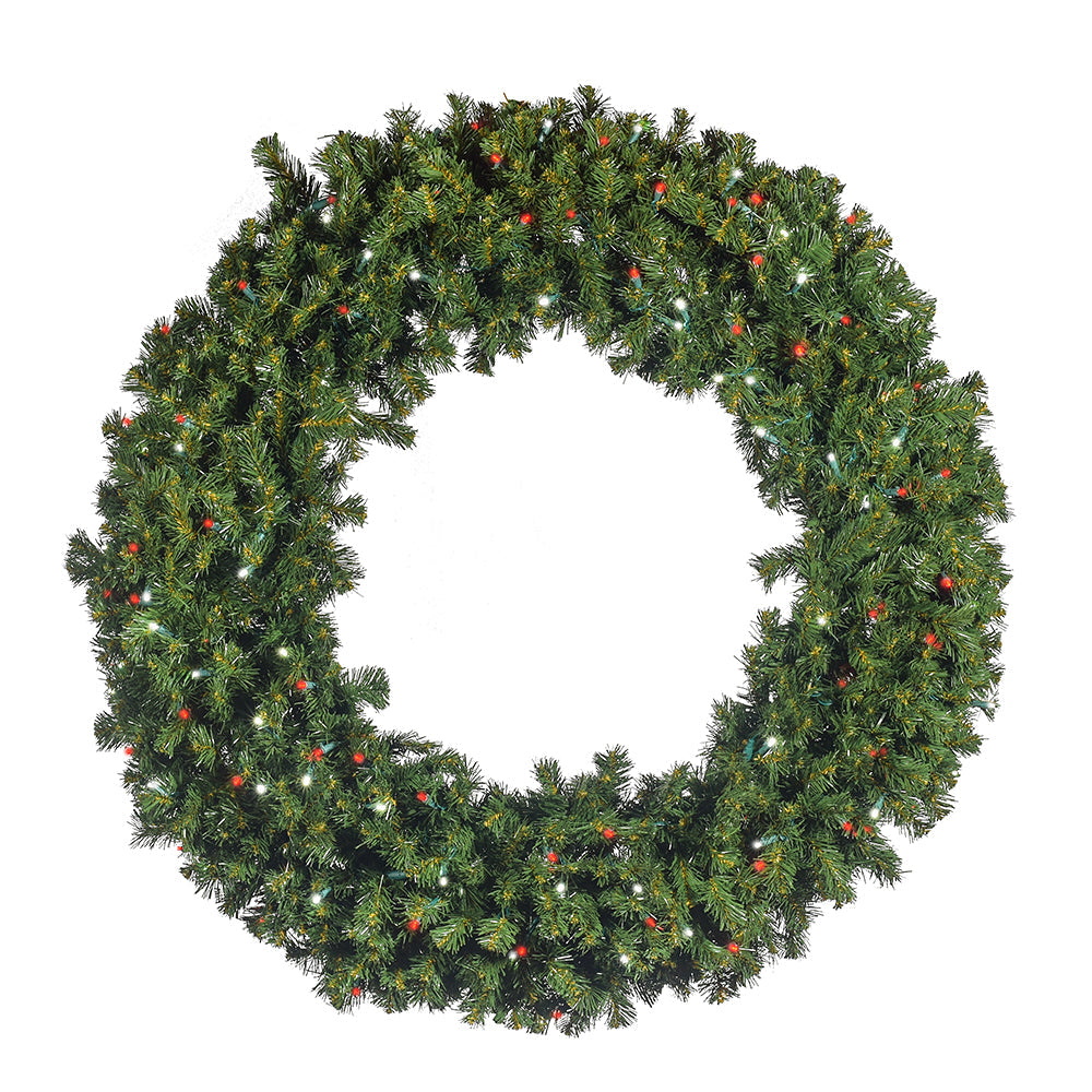 48" Sierra Wreath with Concave LED Lights