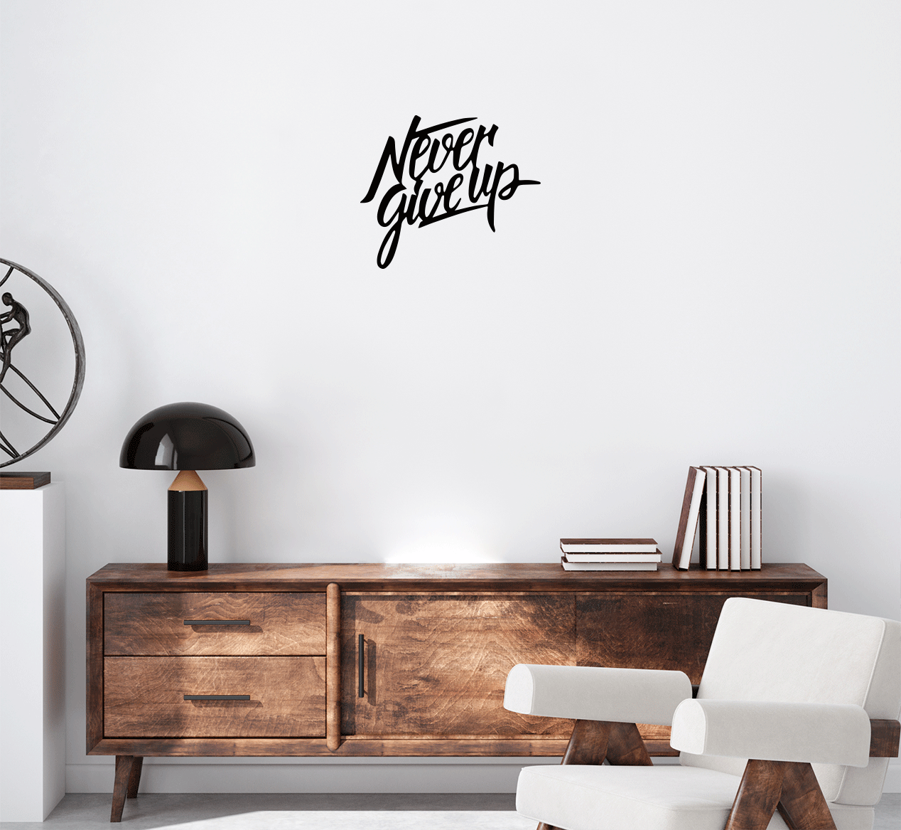 Never Give Up - Metal Wall Art