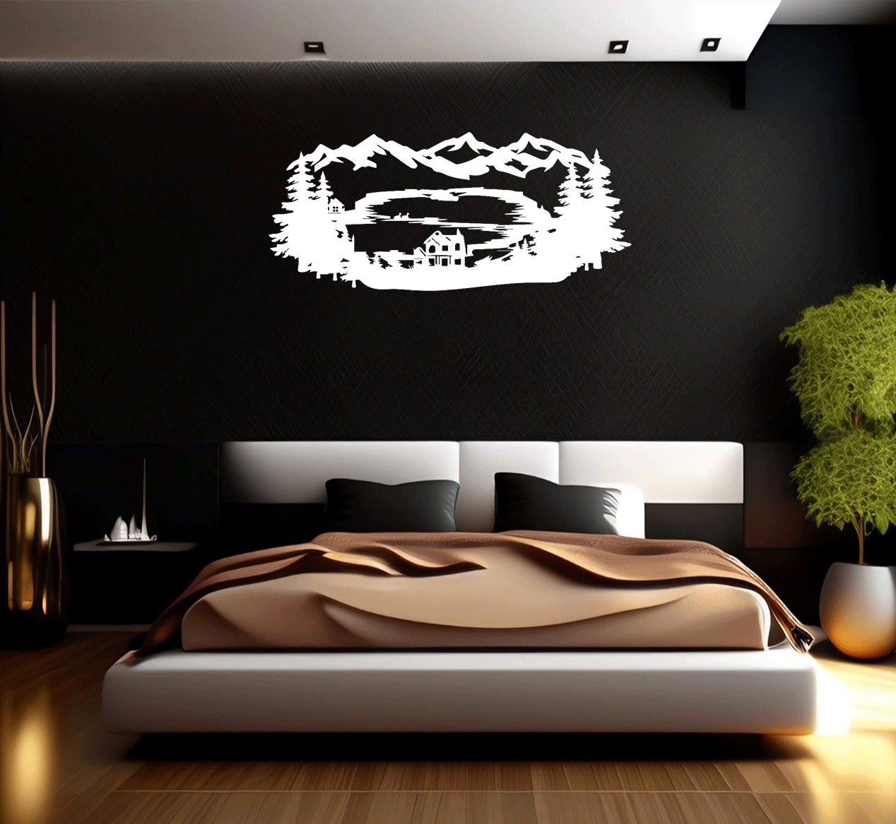 Mountain Lake View - Metal Wall Art